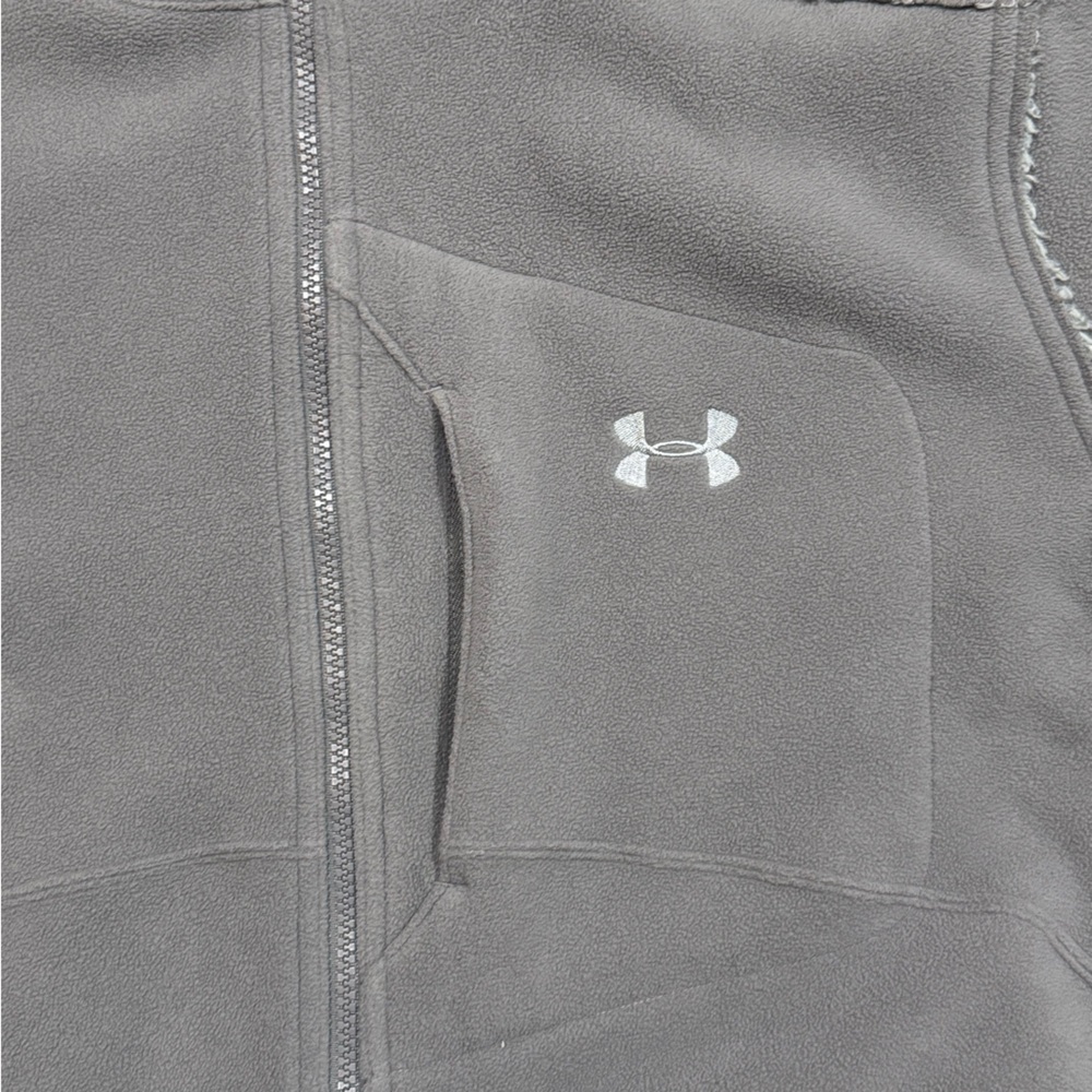 Under Armour Men's L Loose Charcoal and Light Gray Hooded Performance Jacket - Picture 2 of 10